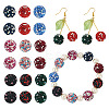 18Pcs 9 Colors Handmade Polymer Clay Pave Rhinestone Beads RB-TA0001-30-1
