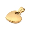 Heart 304 Stainless Steel Pendants STAS-M121-13G-2