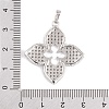 Rack Plating Brass & Clear Cubic Zirconia Pendants KK-S374-01P-3