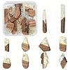 20Pcs 10 Styles Transparent Resin & Walnut Wood Pendants RESI-YW0001-30-1