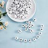 20Pcs White Cube Letter Silicone Beads 12x12x12mm Square Dice Alphabet Beads with 2mm Hole Spacer Loose Letter Beads for Bracelet Necklace Jewelry Making JX432N-3