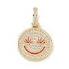 Brass Micro Pave Cubic Zirconia Pendants ZIRC-NH0001-01G-2