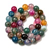 Faceted Natural Dragon Veins Fire Crackle Agate Beads Strands G-F447-10mm-F01-6