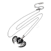 304 Stainless Steel Polymer Clay Jet Rhinestones Openable Pendant Necklaces for Women NJEW-Z065-09P-4