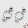 Anti-Tarnish Rhodium Plated 925 Sterling Silver Key Clasps STER-E056-048P-3