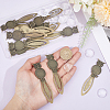 12Pcs Owl Vintage Tibetan Style Alloy Bookmarks Cabochon Settings AJEW-HY0002-05-3