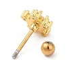 Brass Micro Pave Clear Cubic Zirconia Stud Earrings LS-EJEW-L265-11G-2