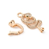 Brass Micro Pave Cubic Zirconia Fold Over Clasps KK-D360-13G-2