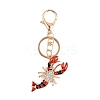 Lobster Alloy Rhinestone Pendant Decoration Keychains LS-KEYC-B019-04-1