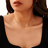 925 Sterling Silver Paperclip Chain Necklaces for Women NJEW-H048-04G-2