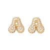 Brass Micro Pave Cubic Zirconia Stud Earrings EJEW-Z091-04G-A-2