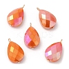 Imitation Jade Glass Pendants KK-Q777-02G-05-3