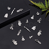 64Pcs 8 Styles Tibetan Style Alloy Pendants PALLOY-SC0003-36AS-4