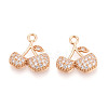 Brass Micro Pave Cubic Zirconia Pendants KK-T074-73KCG-1