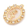 Brass Micro Pave Clear Cubic Zirconia Pendants KK-C080-05G-2