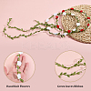 2Pcs 2 Colors Polyester Artificial Rose Garland Headbands Hair Vine AJEW-CP0008-26B-6