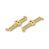 Rack Plating Brass Micro Pave Clear Cubic Zirconia Connector Charms KK-C007-37G-B-3