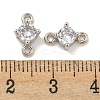 Rack Plating Brass Pave Clear Cubic Zirconia Links KKB-L215-047A-P-3
