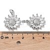 Rack Plating Brass Clear Cubic Zirconia Pendants KK-B078-01P-3