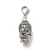 Brass Buddha Head Pendants HJEW-JM00576-1