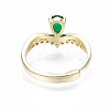 Green Cubic Zirconia Crown Adjustable Ring RJEW-N035-067-NF-2
