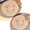 2Pcs 2 Colors Zinc Alloy Hanging Chain Brooches AJEW-FH0004-96-4