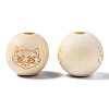 Unfinished Natural Wood European Beads WOOD-S045-147-3