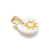 15Pcs 15 Styles Natural Freshwater Shell Geometric Charms PALLOY-JF03514-3