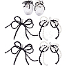 4Pcs 2 Styles Bowknot Resin Imitation Pearl Shoe Charms FIND-GA0005-03B-1