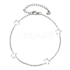 Tarnish Resistant 304 Stainless Steel Cable Chain Anklets AJEW-H104-06P-2