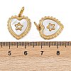304 Stainless Steel Pave Natural Shell Pendants X-STAS-Z152-13G-3