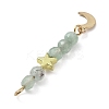 3Pcs 3 Styles Natural Green Aventurine Faceted Round Beaded Pendants PALLOY-JF03604-02-4