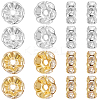 100Pcs 2 Colors Rack Plating Brass Rhinestone Spacer Beads KK-BBC0016-23B-1