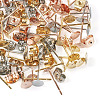 60Pcs 3 Color Flat Round 304 Stainless Steel Stud Earring Findings STAS-TA0002-47-2