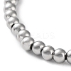 Non-Tarnish 316 Surgical Stainless Steel Round Beaded Stretch Bracelets BJEW-M305-01B-P-2