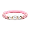 Handmade Polymer Clay Heishi Beads Stretch Bracelet BJEW-JB07453-5