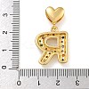Brass Micro Pave Colorful Cubic Zirconia Pendants KK-P281-01G-R-3