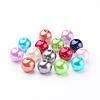 Colorful Round Acrylic Pearl Beads X-PACR-10D-M-2