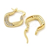 Rack Plating Brass Micro Pave Clear Cubic Zirconia Hoop Earrings EJEW-I313-03G-2