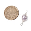 Copper Wire Wrapped Shell Pearl Connector Charms PALLOY-JF03114-3