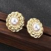201 Stainless Steel Flat Round Stud Earrings EJEW-P304-06G-2