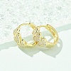 Brass Micro Pave Clear Cubic Zirconia Hoop Earrings EJEW-C122-03G-2