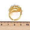 Brass Micro Pave Cubic Zirconia Cuff Ring for Women RJEW-L132-05G-5