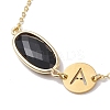 Natural Black Onyx(Dyed & Heated) Faceted Oval Link Bracelets BJEW-JB10263-01-3
