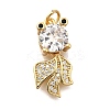 Brass Micro Pave Cubic Zirconia Pendants KK-Z125-07G-1