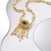 Alloy Rhinestone Evil Eye Pendant Necklaces NJEW-A037-01G-3
