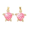 Real 18K Gold Plated Brass Micro Pave Clear Cubic Zirconia Pendants KK-D004-05G-E-2