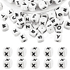 20Pcs White Cube Letter Silicone Beads 12x12x12mm Square Dice Alphabet Beads with 2mm Hole Spacer Loose Letter Beads for Bracelet Necklace Jewelry Making JX432X-1