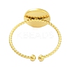 Real 18K Gold Plated 304 Stainless Steel Open Cuff Rings for Women LS-RJEW-B061-02G-03-3