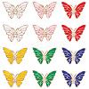 12Pcs 6 Colors Butterfly Enamel Pins JEWB-TA0001-24-2